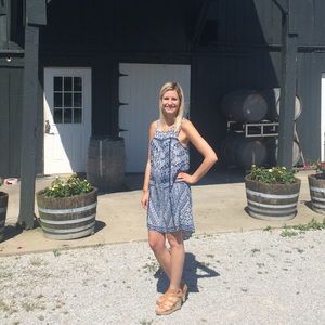 Knox Rose High Low Blue Paisley Shift Dress